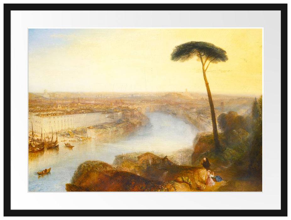 Pixxprint William Turner - ROME FROM MOUNT AVENTINE, im Galerie-Passepartout Bilderrahmen Sonderangebot