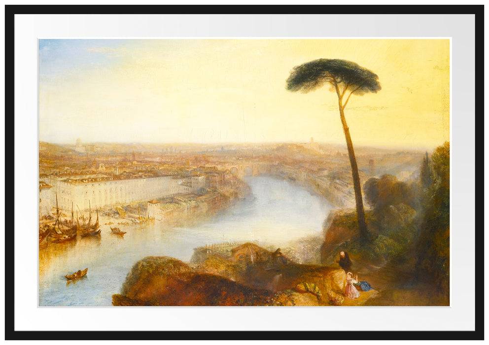 Pixxprint William Turner - ROME FROM MOUNT AVENTINE, im Galerie-Passepartout Bilderrahmen Sonderangebot