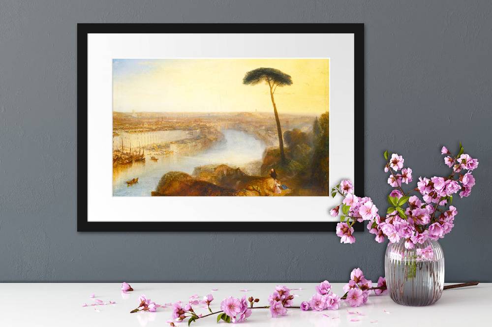 Pixxprint William Turner - ROME FROM MOUNT AVENTINE, im Galerie-Passepartout Bilderrahmen Sonderangebot