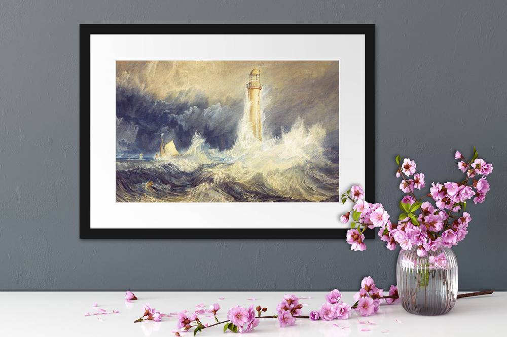 Pixxprint William Turner - Bell Rock Lighthouse , im Galerie-Passepartout Bilderrahmen Günstig kaufen