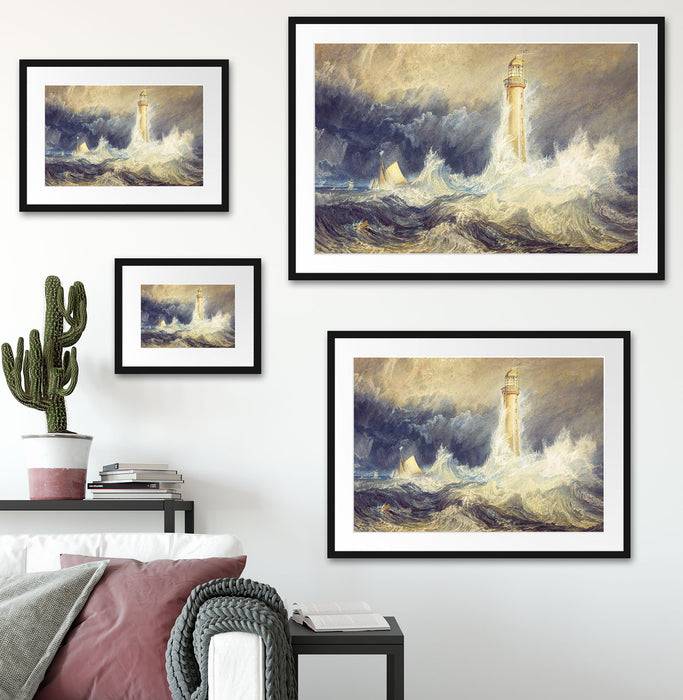 Pixxprint William Turner - Bell Rock Lighthouse , im Galerie-Passepartout Bilderrahmen Günstig kaufen