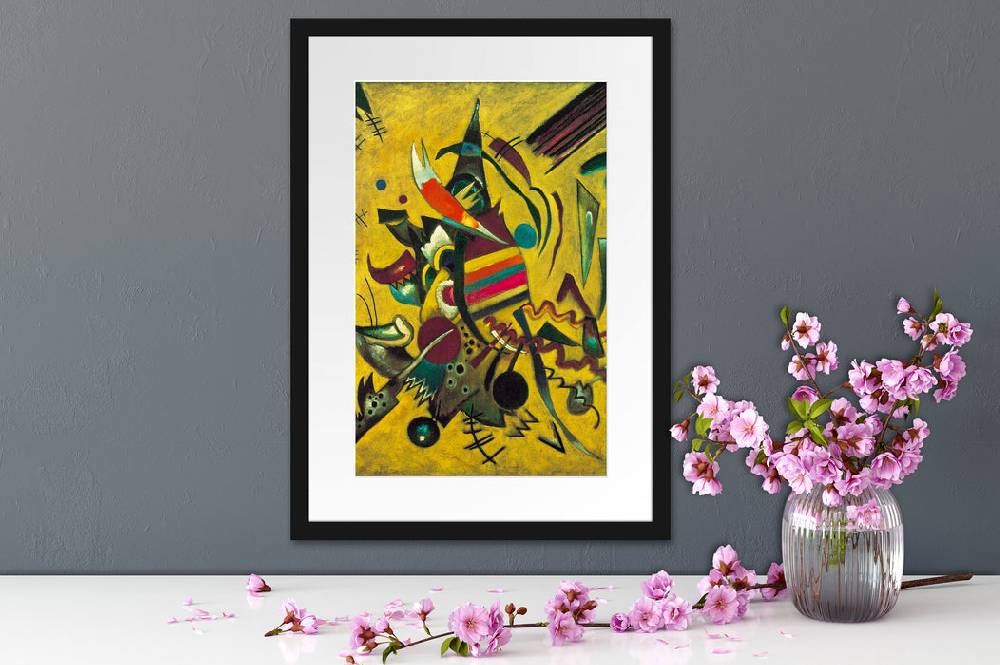 Pixxprint Wassily Kandinsky - Punkte , im Galerie-Passepartout Bilderrahmen Großer Ausverkauf