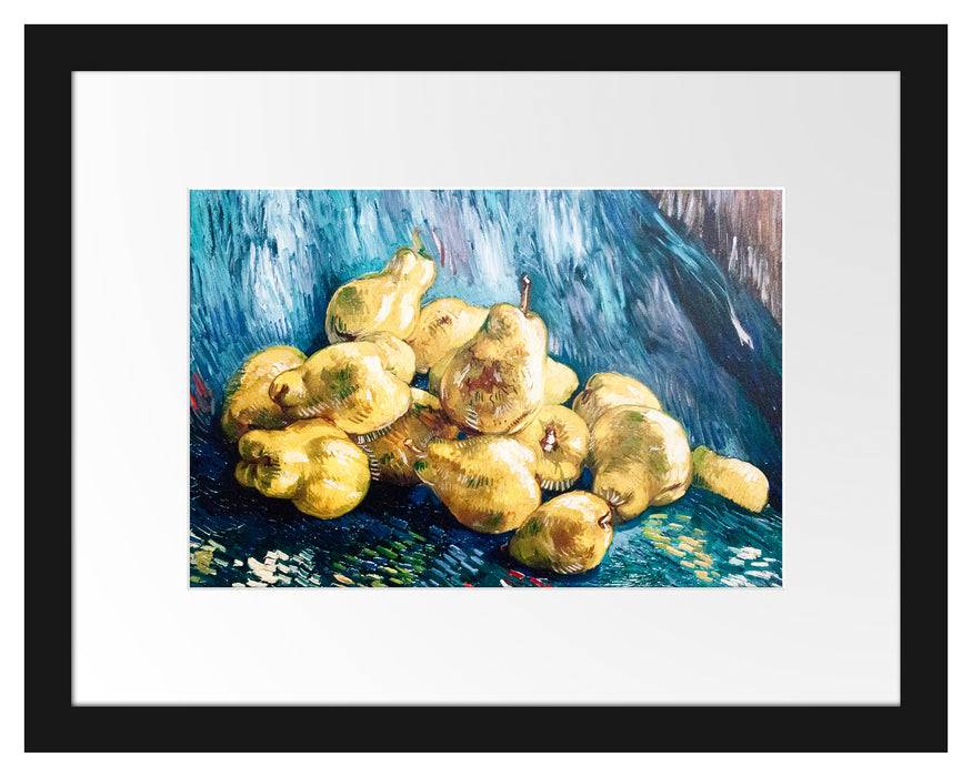 Pixxprint Vincent Van Gogh - Stillleben mit Birnen , im Galerie-Passepartout Bilderrahmen
