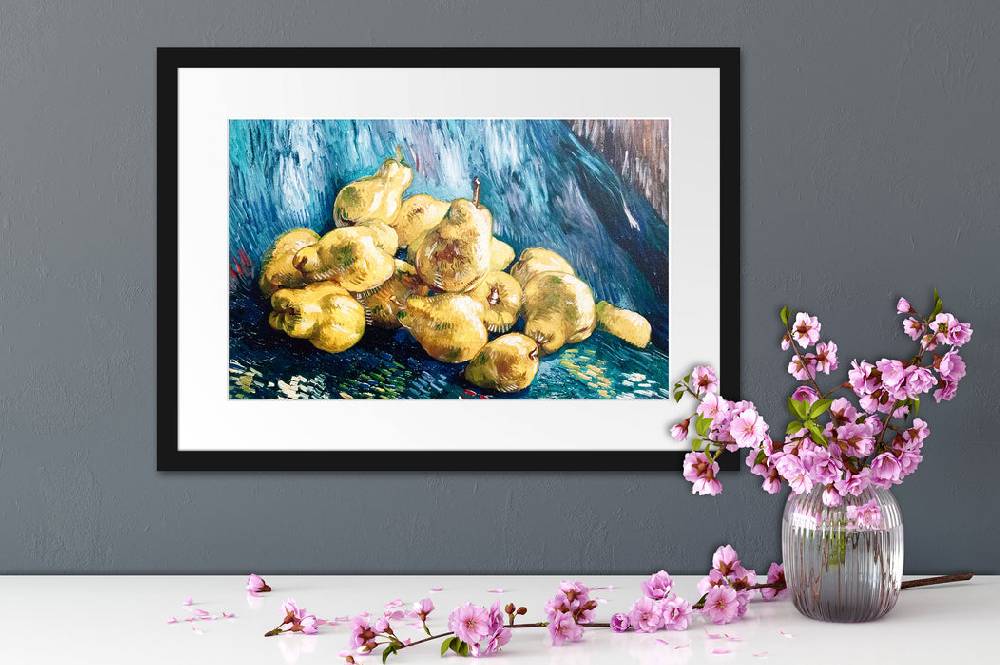 Pixxprint Vincent Van Gogh - Stillleben mit Birnen , im Galerie-Passepartout Bilderrahmen Flash Sale