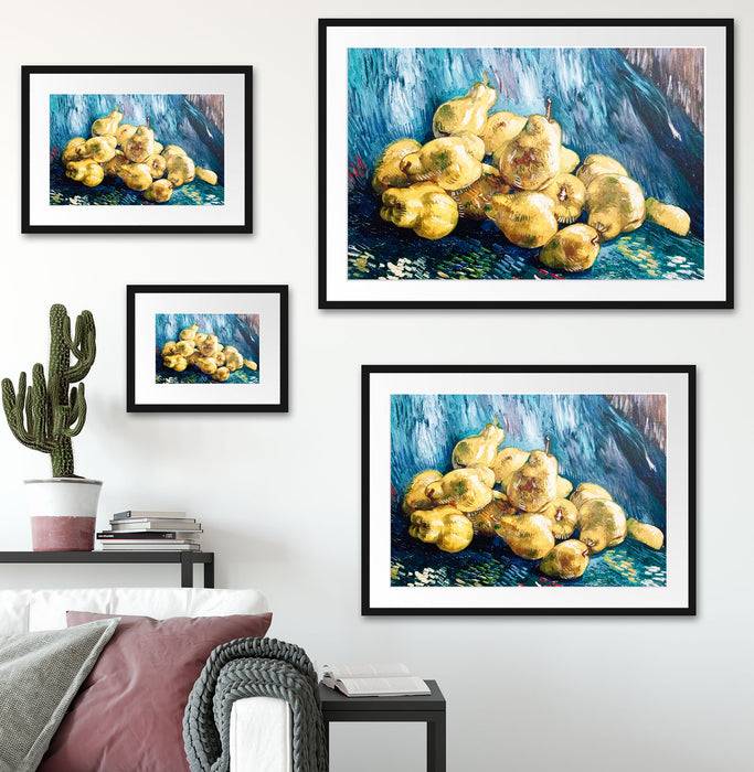 Pixxprint Vincent Van Gogh - Stillleben mit Birnen , im Galerie-Passepartout Bilderrahmen Flash Sale