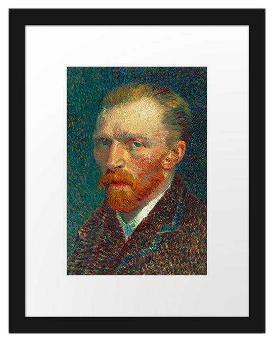 Pixxprint Vincent Van Gogh - Selbstbildnis , im Galerie-Passepartout Bilderrahmen