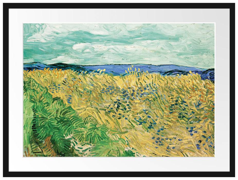 Pixxprint Vincent Van Gogh - Weizenfeld mit Kornblumen , im Galerie-Passepartout Bilderrahmen Online Shopping