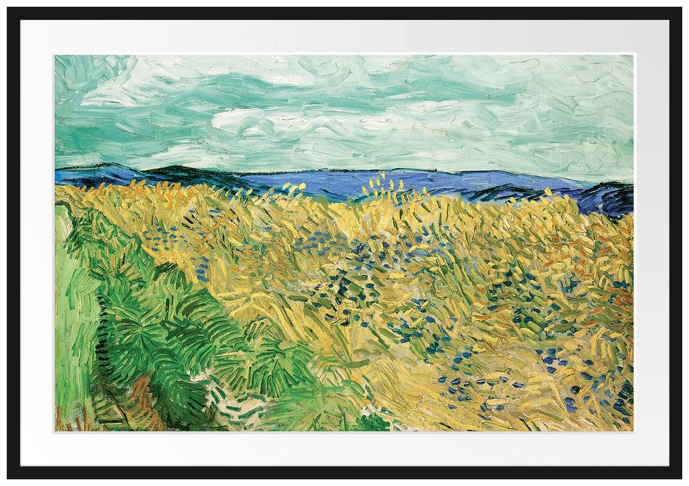 Pixxprint Vincent Van Gogh - Weizenfeld mit Kornblumen , im Galerie-Passepartout Bilderrahmen Online Shopping