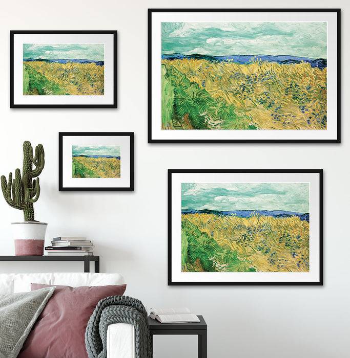 Pixxprint Vincent Van Gogh - Weizenfeld mit Kornblumen , im Galerie-Passepartout Bilderrahmen Online Shopping
