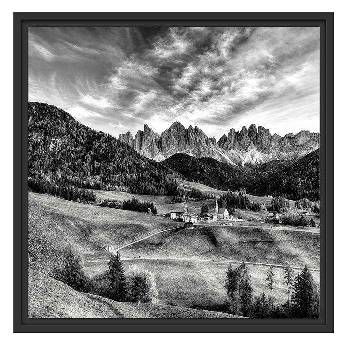 Pixxprint Herbstliche Landschaft in den Dolomiten, Monochrome, im Schwebe-Effekt Bilderrahmen Cyber Monday