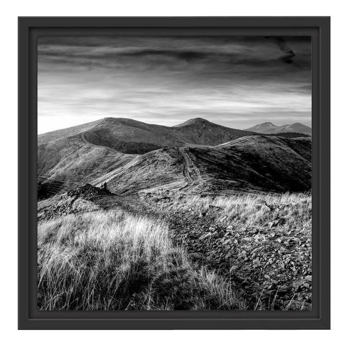Pixxprint Steinlandschaft bei Sonnenuntergang, Monochrome, im Schwebe-Effekt Bilderrahmen Valentinstagsangebot