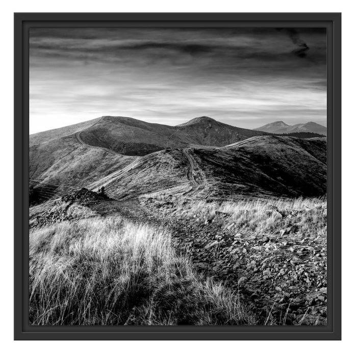 Pixxprint Steinlandschaft bei Sonnenuntergang, Monochrome, im Schwebe-Effekt Bilderrahmen Valentinstagsangebot