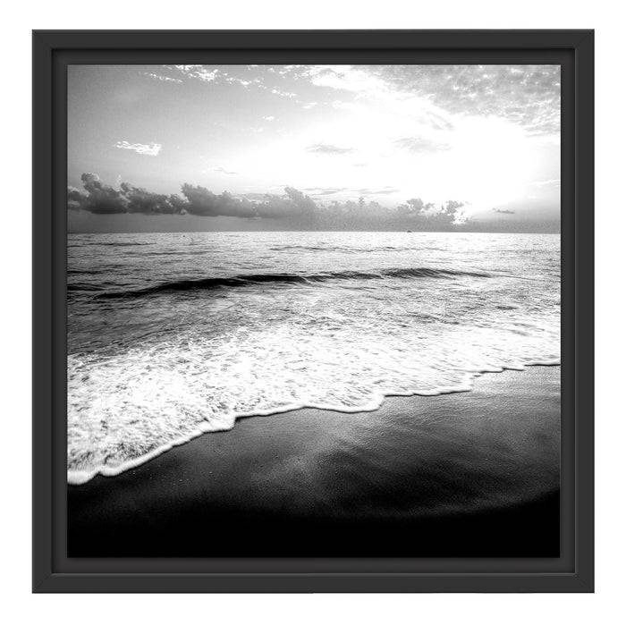 Pixxprint Sonnenuntergangsstimmung an Traumstrand, Monochrome, im Schwebe-Effekt Bilderrahmen Online Outlet