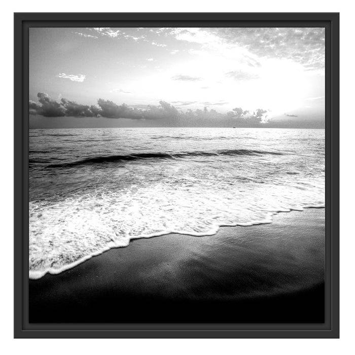 Pixxprint Sonnenuntergangsstimmung an Traumstrand, Monochrome, im Schwebe-Effekt Bilderrahmen Online Outlet