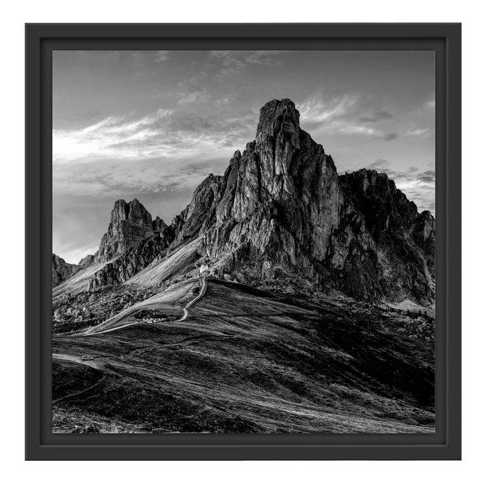 Pixxprint Dolomiten im Sonnenuntergang, Monochrome, im Schwebe-Effekt Bilderrahmen Große Rabatte