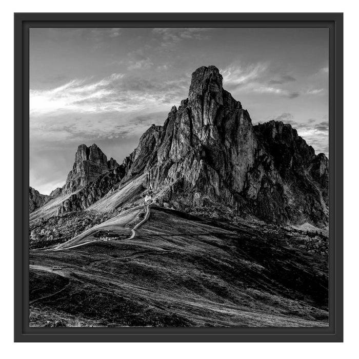 Pixxprint Dolomiten im Sonnenuntergang, Monochrome, im Schwebe-Effekt Bilderrahmen Große Rabatte