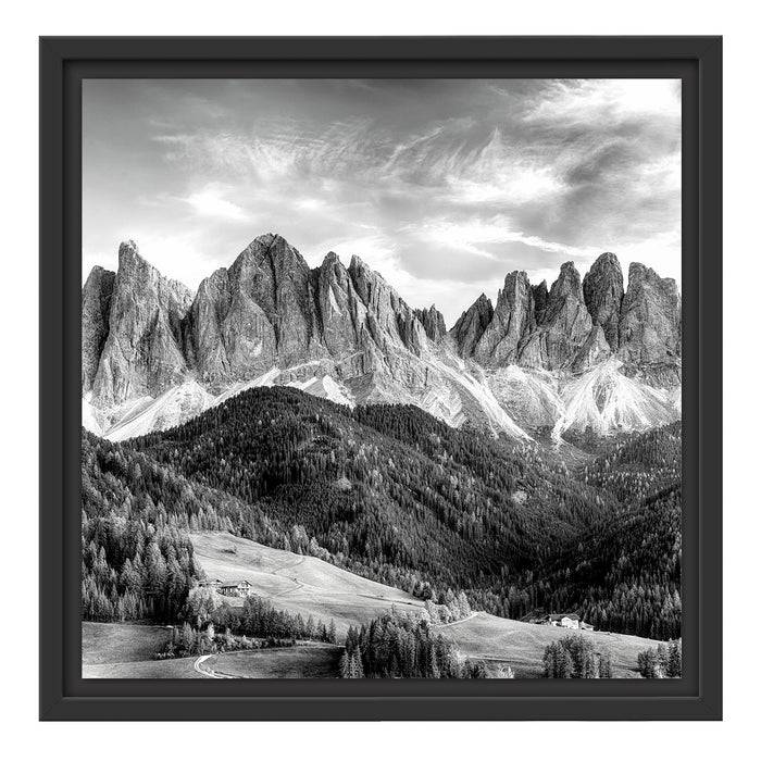 Pixxprint Bunte Waldlandschaft vor den Dolomiten, Monochrome, im Schwebe-Effekt Bilderrahmen Saisonale Angebote