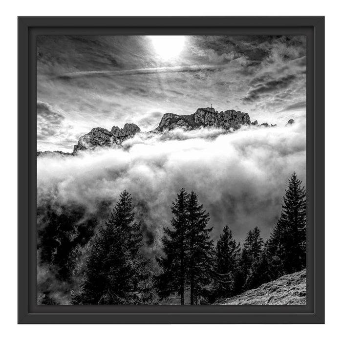 Pixxprint Aufsteigende Wolken in den Dolomiten, Monochrome, im Schwebe-Effekt Bilderrahmen JETZT KAUFEN