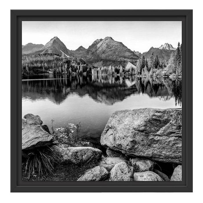 Pixxprint Herbstlicher Natursee in der Slowakei, Monochrome, im Schwebe-Effekt Bilderrahmen Bis zu 65% Rabatt