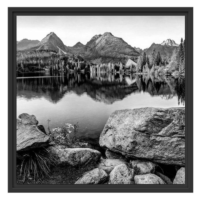 Pixxprint Herbstlicher Natursee in der Slowakei, Monochrome, im Schwebe-Effekt Bilderrahmen Bis zu 65% Rabatt