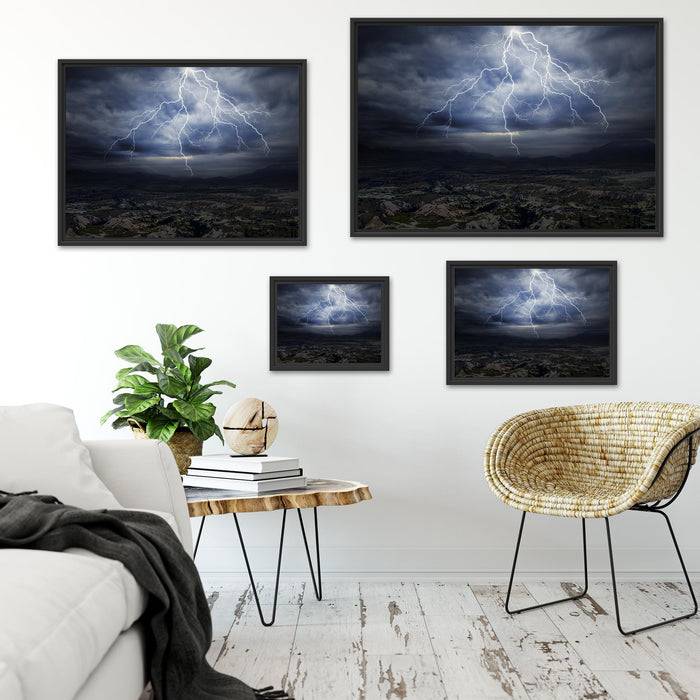 Pixxprint gewaltiges Gewitter, im Schwebe-Effekt Bilderrahmen 50% Rabatt mit kostenlosem Versand