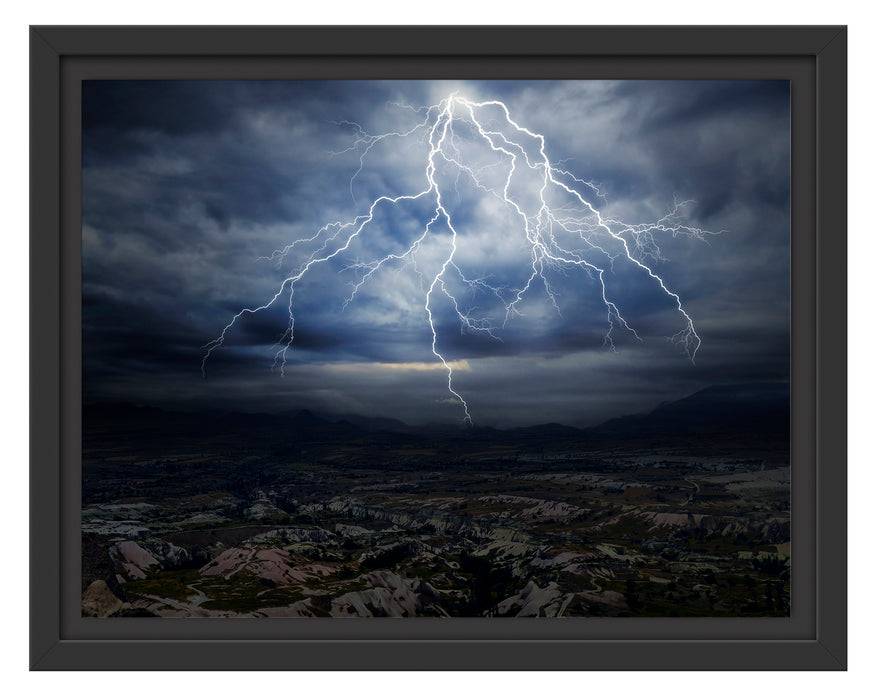 Pixxprint gewaltiges Gewitter, im Schwebe-Effekt Bilderrahmen 50% Rabatt mit kostenlosem Versand