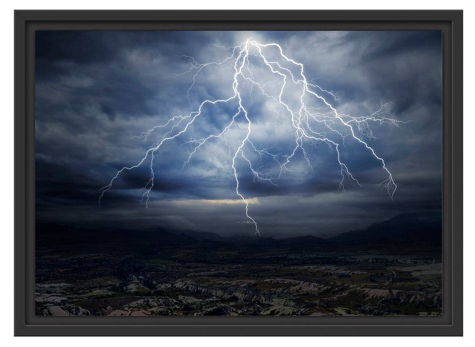 Pixxprint gewaltiges Gewitter, im Schwebe-Effekt Bilderrahmen 50% Rabatt mit kostenlosem Versand