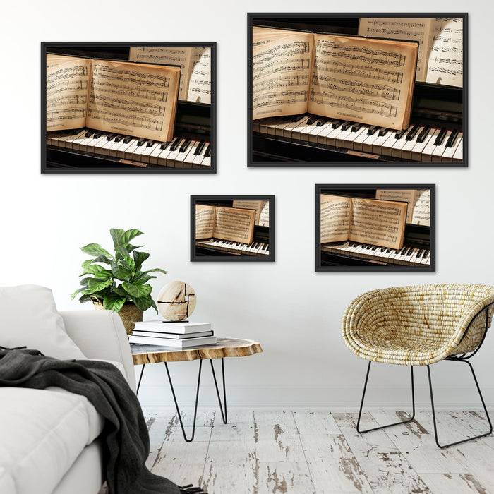 Pixxprint Klavier Noten Piano, im Schwebe-Effekt Bilderrahmen Speichern exportieren
