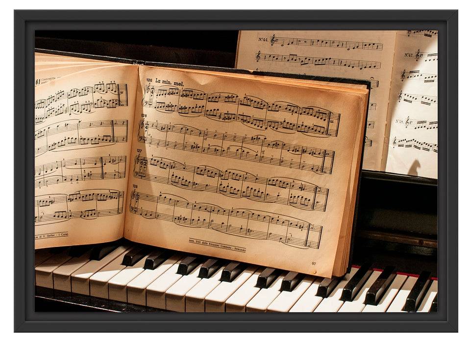 Pixxprint Klavier Noten Piano, im Schwebe-Effekt Bilderrahmen Speichern exportieren