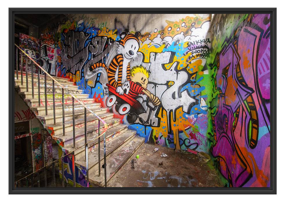 Pixxprint Coloured Streetart Graffiti, im Schwebe-Effekt Bilderrahmen