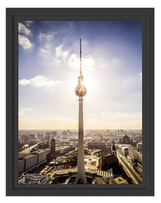 Pixxprint Großstadt Fernsehturm Berlin City, im Schwebe-Effekt Bilderrahmen 50% Rabatt für begrenzte Zeit
