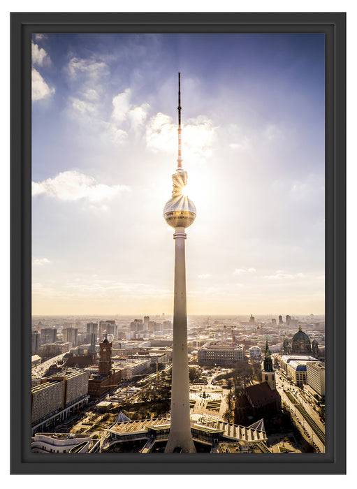 Pixxprint Großstadt Fernsehturm Berlin City, im Schwebe-Effekt Bilderrahmen 50% Rabatt für begrenzte Zeit