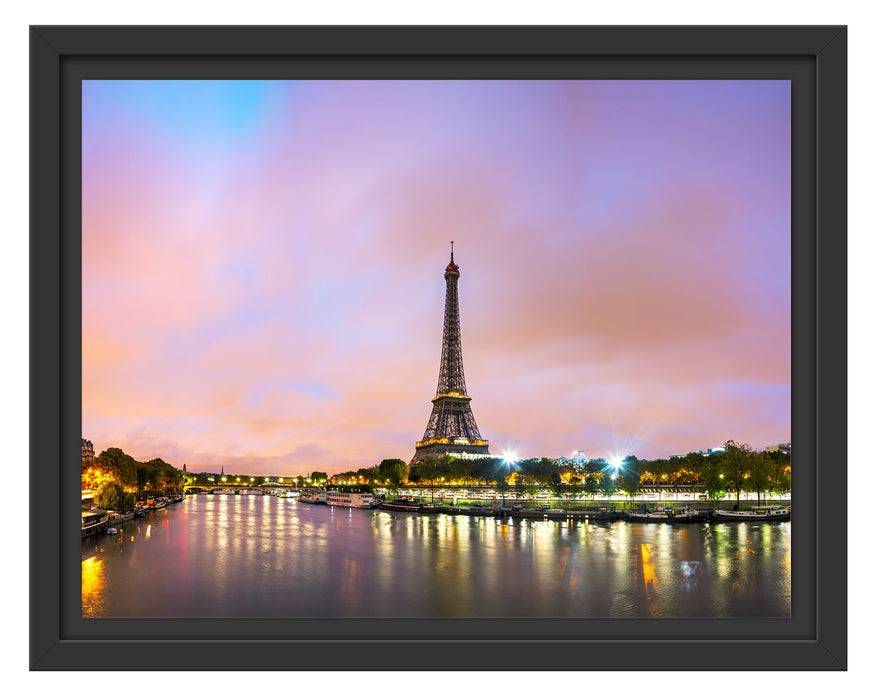 Pixxprint Eifelturm Paris bei Nacht, im Schwebe-Effekt Bilderrahmen Rabatte dieses Monats