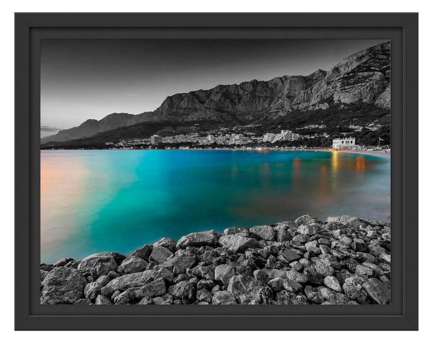 Pixxprint Strand in Makarska Kroatien, im Schwebe-Effekt Bilderrahmen Meist gekauft