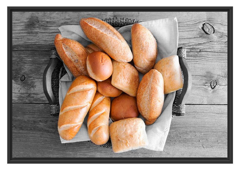 Pixxprint Leckere Knusprige Brötchen, im Schwebe-Effekt Bilderrahmen Großer Ausverkauf