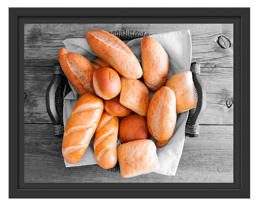 Pixxprint Leckere Knusprige Brötchen, im Schwebe-Effekt Bilderrahmen Großer Ausverkauf