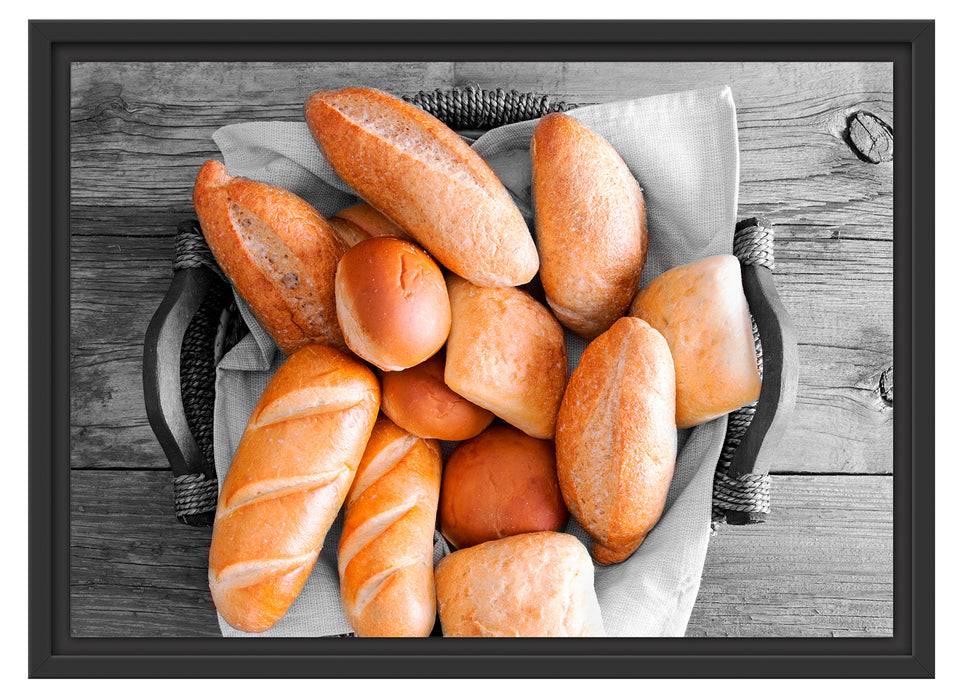 Pixxprint Leckere Knusprige Brötchen, im Schwebe-Effekt Bilderrahmen Großer Ausverkauf