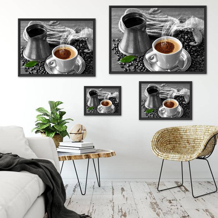 Pixxprint Kaffe mit Kännchen, im Schwebe-Effekt Bilderrahmen Flash Sale