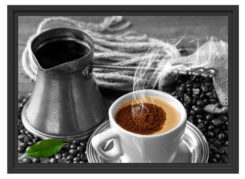 Pixxprint Kaffe mit Kännchen, im Schwebe-Effekt Bilderrahmen Flash Sale