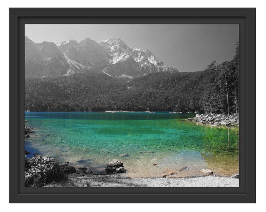 Pixxprint Eibsee vor der Zugspitze, im Schwebe-Effekt Bilderrahmen Begrenztes Angebot
