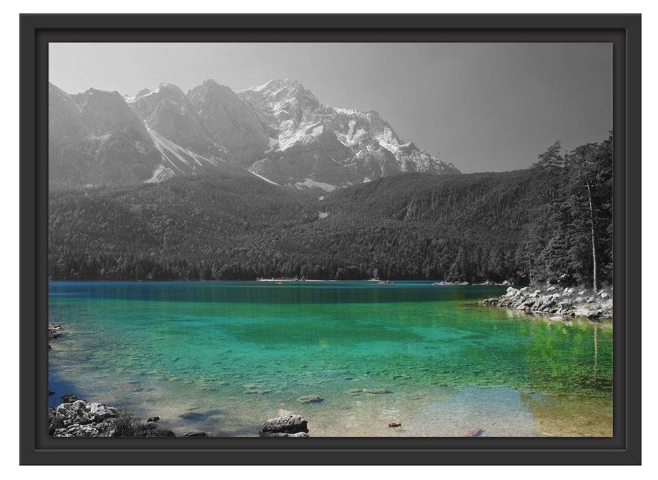 Pixxprint Eibsee vor der Zugspitze, im Schwebe-Effekt Bilderrahmen Begrenztes Angebot