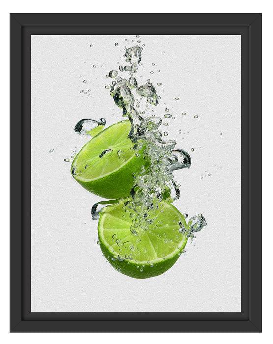 Pixxprint Leckere grüne Limetten im Wasser, im Schwebe-Effekt Bilderrahmen Online Shopping