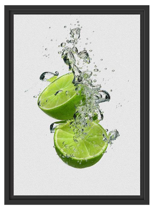 Pixxprint Leckere grüne Limetten im Wasser, im Schwebe-Effekt Bilderrahmen Online Shopping