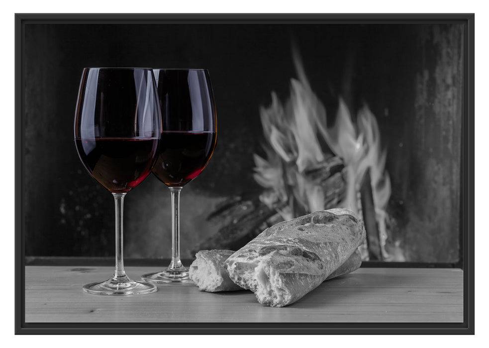 Pixxprint Wein Picknick, im Schwebe-Effekt Bilderrahmen