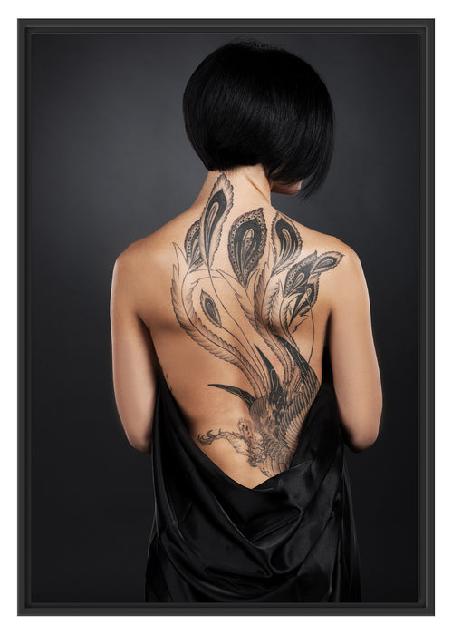 Pixxprint Sexy Dragon Tattoo, im Schwebe-Effekt Bilderrahmen
