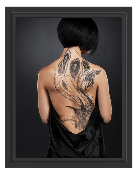 Pixxprint Sexy Dragon Tattoo, im Schwebe-Effekt Bilderrahmen Saisonschlussverkauf