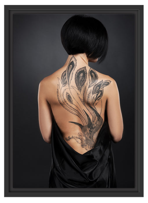 Pixxprint Sexy Dragon Tattoo, im Schwebe-Effekt Bilderrahmen Saisonschlussverkauf