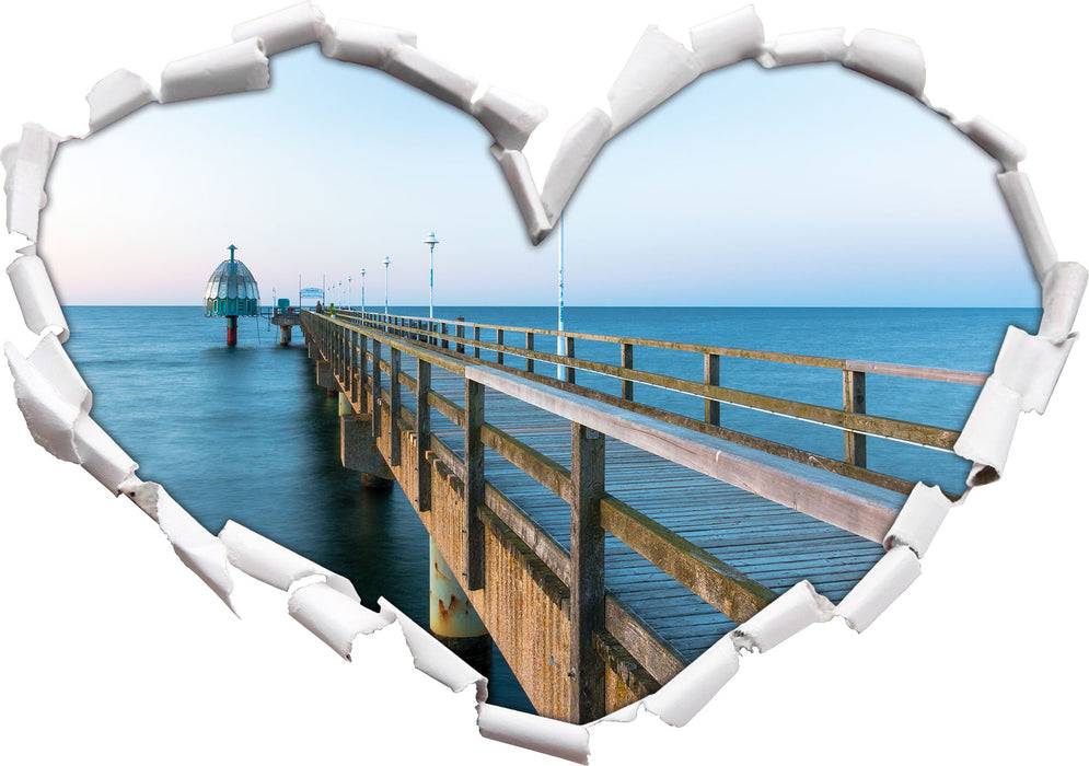 Pixxprint Traumhafter Steg ins Meer, 3D Wandtattoo Jubiläumsangebot