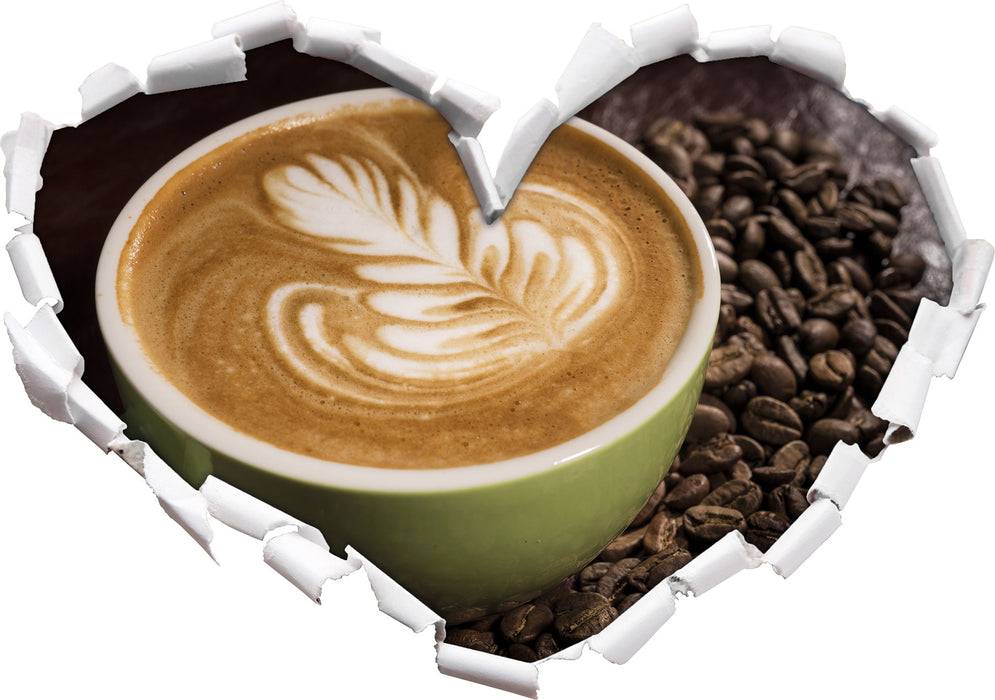 Pixxprint Cappucino zwischen Kaffeebohnen, 3D Wandtattoo Top Angebot