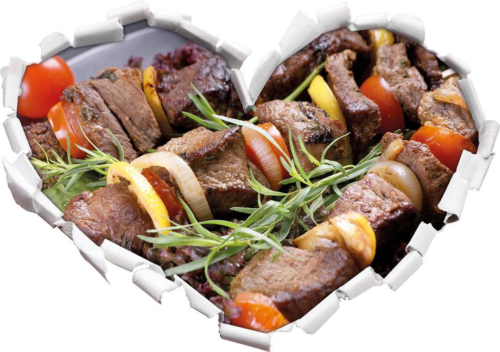 Pixxprint Leckerer Schaschlik Fleischspieß, 3D Wandtattoo Online Outlet